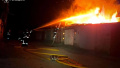 Fire on the territory of a garage cooperative in the Sumy Region due to an attack by the russian federation. Photo: Sumy Region State Emergency Service