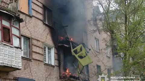 Наслідки обстрілів в Донецькій області. Фото: Нацполіція
