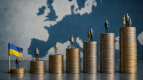 Уровень минимальной зарплаты в Украине самый низкий в Европе. Визуализация создана с использованием элементов программы ИИ.