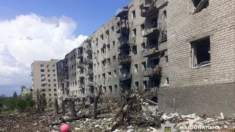 Последствия обстрелов в Донецкой области. Фото: Нацполиция