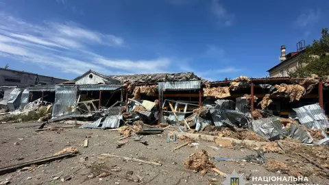 Последствия обстрелов в Донецкой области. Фото: Нацполиция
