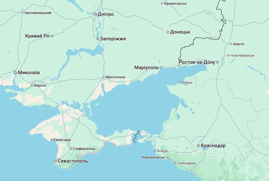 Скріншот мапи сервісу Google Maps.