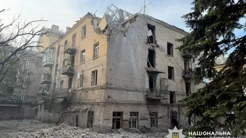 Последствия обстрелов в Донецкой области. Фото: Нацполиция