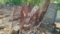 The aftermath of the russian attack on the Jewish cemetery in Odesa. Photo: Moshe Reuven Azman