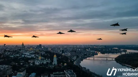 Шахеди, Киев. Фото создано с помощью ИИ