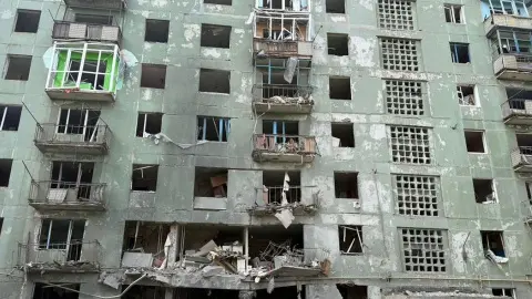 Последствия обстрелов в Донецкой области. Фото: Нацполиция