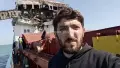 Один из сухогрузов, пораженных дронами в Азовском море. Фото: скриншот из видео.