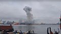 The site of the explosion in the port. Screenshot of the video