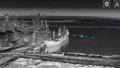 The destruction of a cargo ship. Screenshot of the video