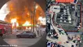 Россия подверглась очередной атаке дронов, в Усть-Лабинске пылает нефтебаза. Коллаж: Astra.