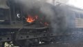 Attack on an electric locomotive. Photo: Ministry of Development