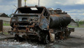 A russian fuel tanker destroyed by a Ukrainian drone (archive image). Photo: t.me/exilenova_plus.