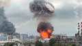 Fire at the Kapotny refinery (Moscow, russia). Photo: screenshot from video