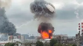 Пожежа на НПЗ в Капотні (Москва, РФ). Фото: скриншот з відео