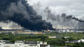 Fire at the moscow Oil Refinery following a drone attack on June 18. Photo: t.me/exilenova_plus.