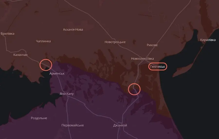 Скріншот інтеракитвної мапи проєкту DeepState.