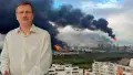 Тарас Чорновіл на фоні московського НПЗ. Колаж: Українські Новини