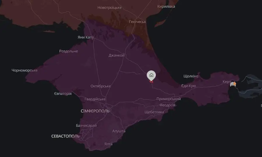 Ічкі на інтерактивній мапі проєкту DeepState. Фото: скріншот.