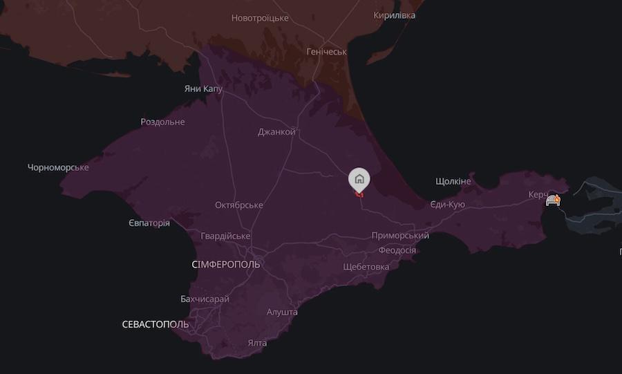 Ічкі на інтерактивній мапі проєкту DeepState. Фото: скріншот.