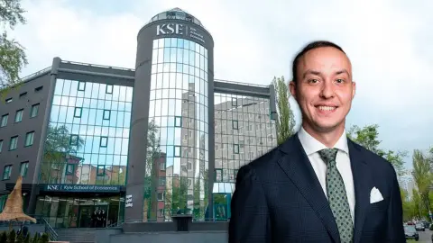 Владислав Васюк и Киевская школа экономики. Коллаж: Украинские новости
