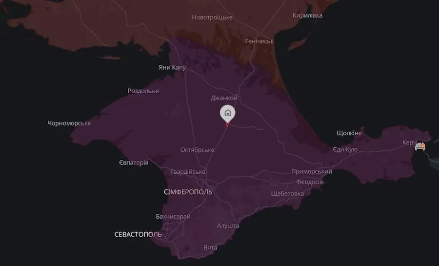 Населений пункт Курман на інтерактивній мапі DeepState. Фото: скріншот.