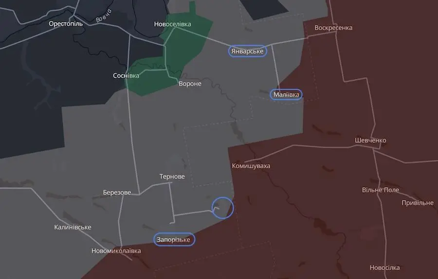 ЗСУ відкинули окупантів поблизу чотирьох населених пунктів. Фото: скріншот мапи DeepState.