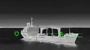 A photo showing one of the tankers that was hit earlier. A screenshot from a video 