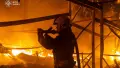 Пожары в Дарницком и Святошинском районах Киева после ночной баллистической атаки со стороны России. Фото: ГСЧС