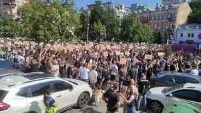 Rally in Kyiv in support of Fedorov. Photo: the Ukrainian News agency.