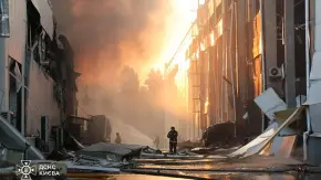 The aftermath of the russian federation's attack in Kyiv. Photo: State Emergency Service