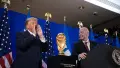 FIFA President Gianni Infantino delivers a speech alongside President Donald Trump at a FIFA reception at Trump Tower on July 17, 2026 in New York City. Photo by Andrew Harnik.