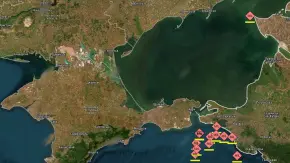 Map of the russian shadow fleet's losses last night. Photo from the "Madyar" channel.