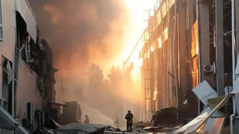 Последствия атаки на Киев. Фото: ГСЧС Украины