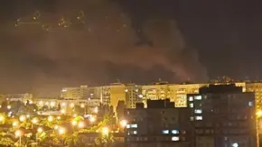 According to preliminary reports, smoke was rising in the area of the power substation in Belgorod. Photo: screenshot from a video.