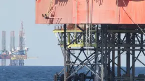 SPBU "Ukraine" (renamed by the russian federation to "Crimea-1") at the Odesa field, in the distance SPBU "Petro Hodovanets" (renamed by the russian federation to "Crimea-2") September 7, 2017. Photo: dpsu.gov.ua