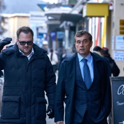 Vasyl Khmelnytsky and CEO of UFuture in Davos. Photo by press service