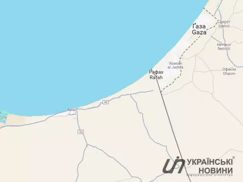 Город Рафах находится возле границы Газы и Египта. Фото: Google maps