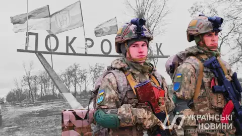 Украинские военные в Покровске. Коллаж