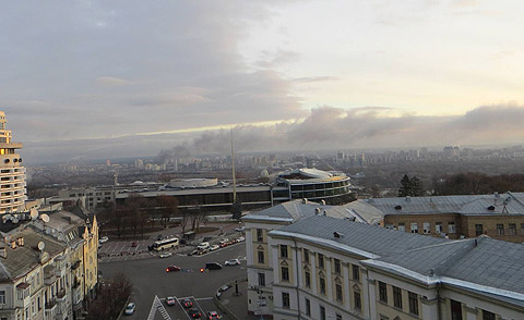 Пожар на промзоне в Киеве